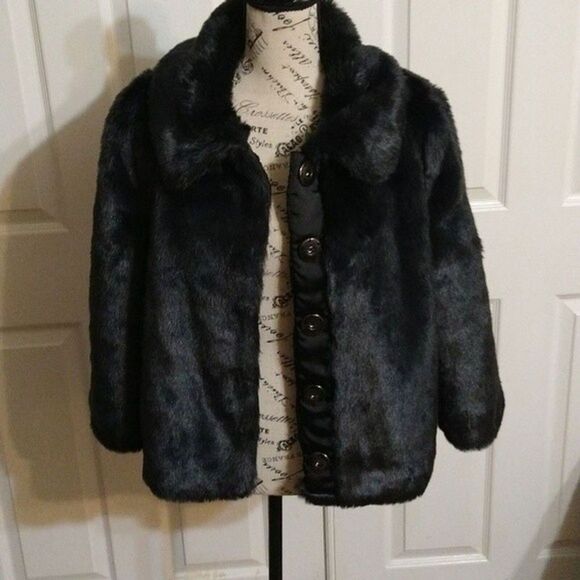 Vigoss faux fur coat Black Md Vintage Classy Party Y2k - Picture 7 of 11